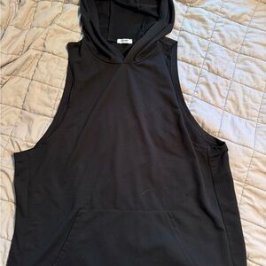 Black Sleeveless Hoodie